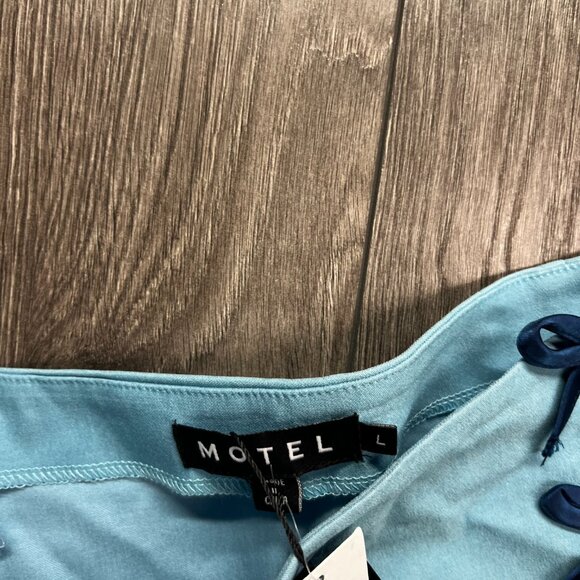 Motel Rocks Mini Yitra Bow Skirt Blue New Large NWT - Picture 5 of 10